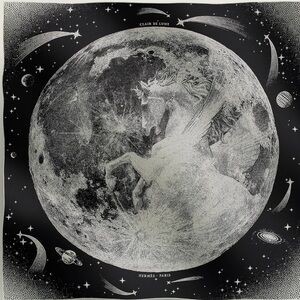 Brand new Hermes lune de Clair shawl 140 cashmere scarf